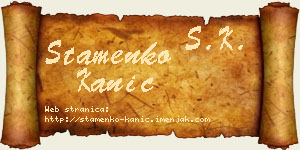 Stamenko Kanić vizit kartica
